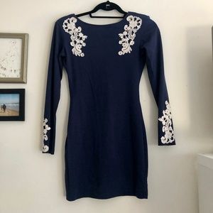 Motel Rocks Bodycon Dress With White Lace